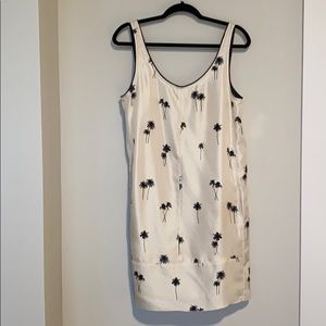 Rag & Bone natalie Ivory Navy Blue Silk Palm Tree